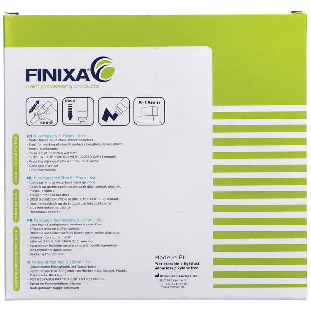 Fluo marker green 12 p. fine 1.5mm