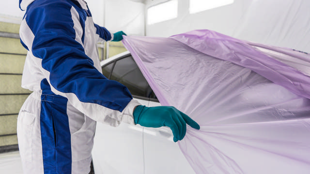 MSF 36010 - Premium+ masking film - paint adhesive & absorb. 6m x 100m