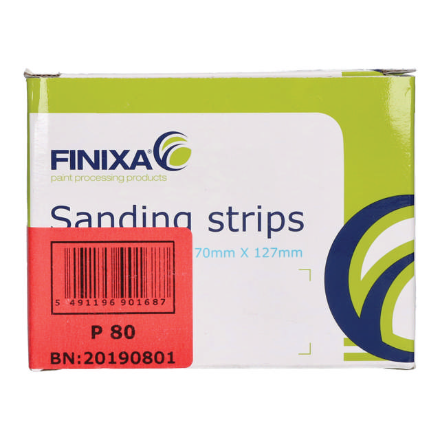 SPSA 0400 - Sanding strip-paper-70x125mm 8 holes P400 100p.