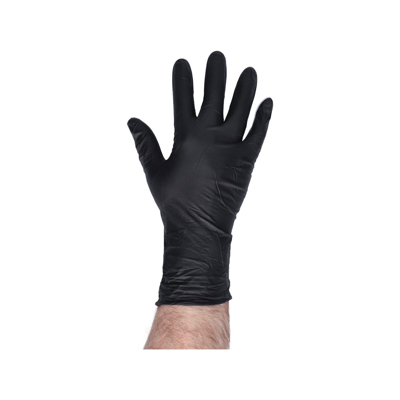 GLB - Long cuff nitrile disposable gloves black - 60p.